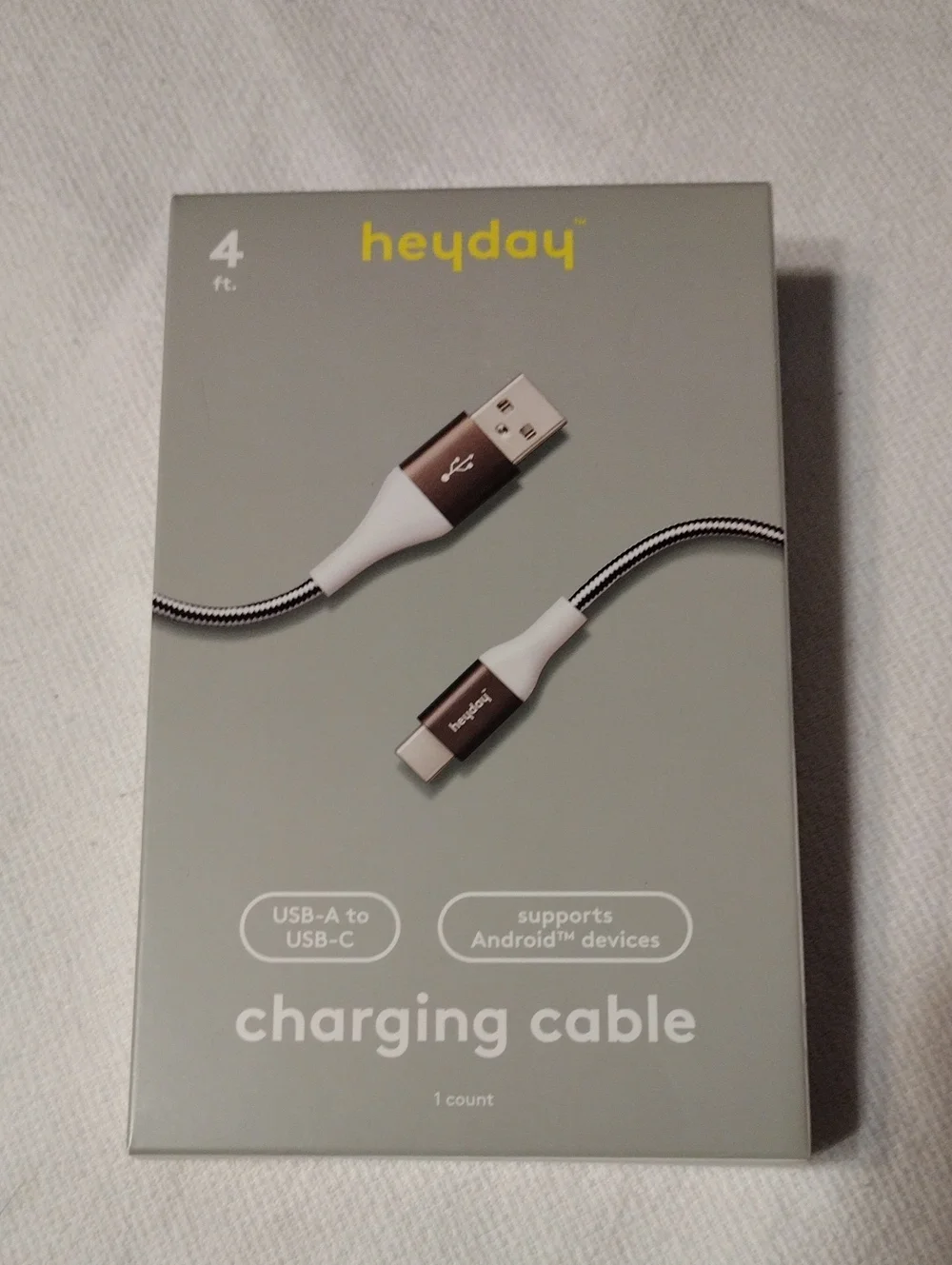 heyday Braided USB-A to USB-C Charging Cable